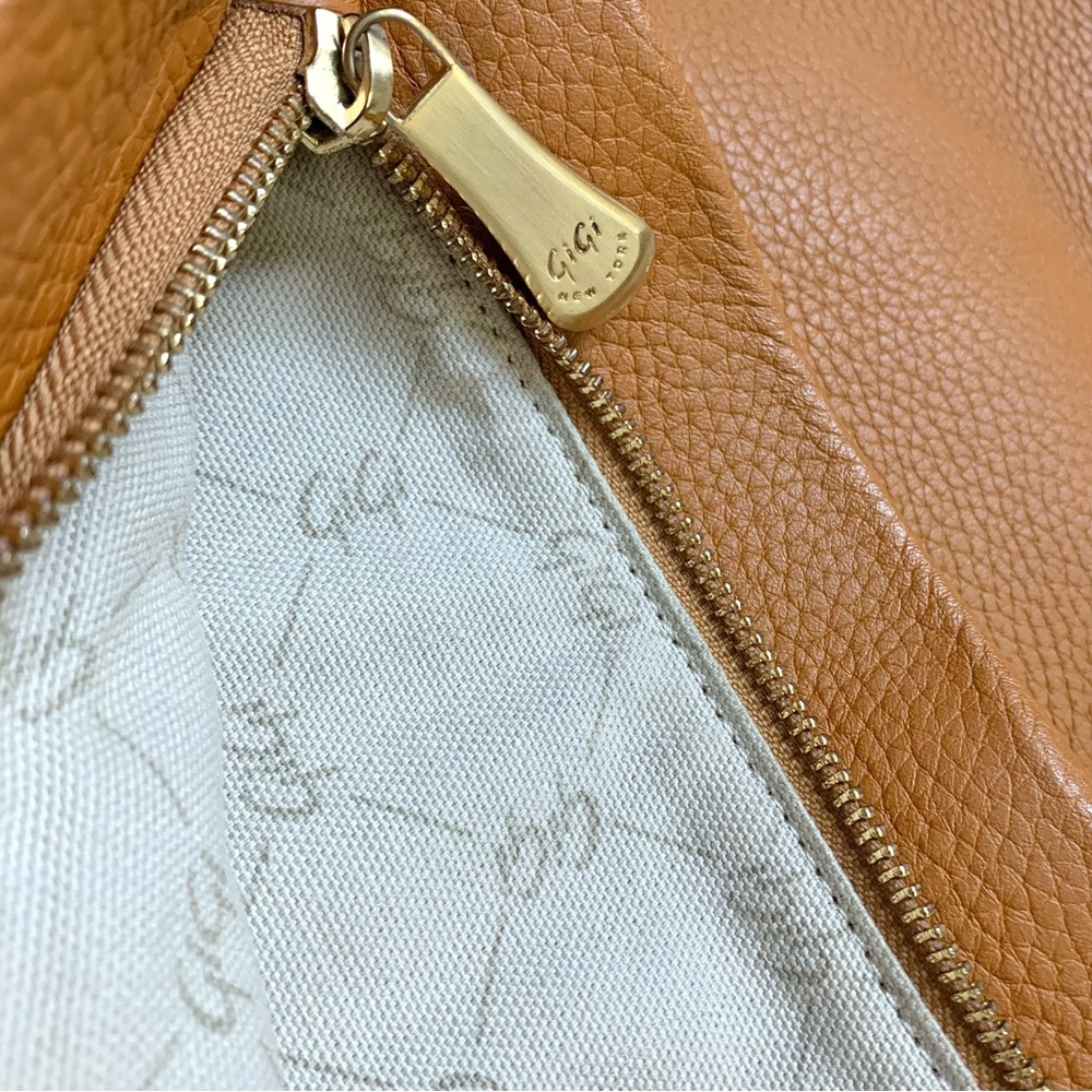 NEW GiGi New York Abbey Pebbled Leather Backpack Bag in Rare Camel Tan NWOT - Picture 7 of 16